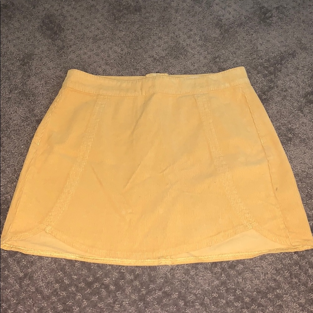 yellow corduroy skirt